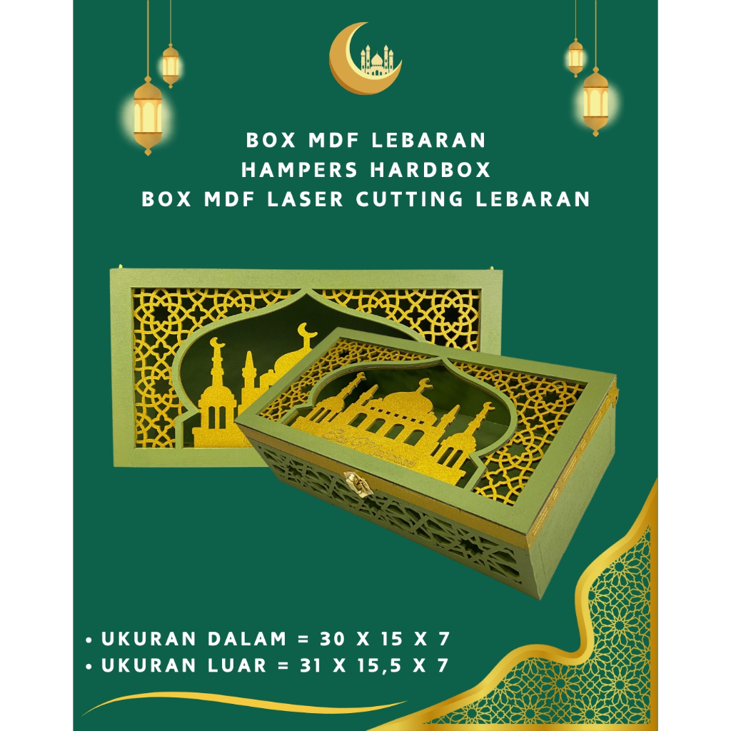 

Gift Box Hampers Hardbox Box Lebaran MDF Laser Cutting MDF Untuk 2 Toples Lingkaran 500 gram