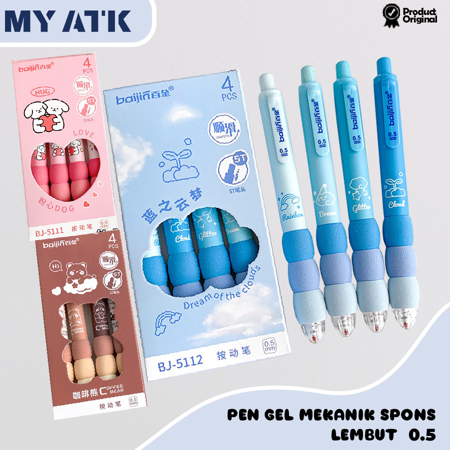 

4PCS Gel Pen ST 0.5mm Soft Holding Cute