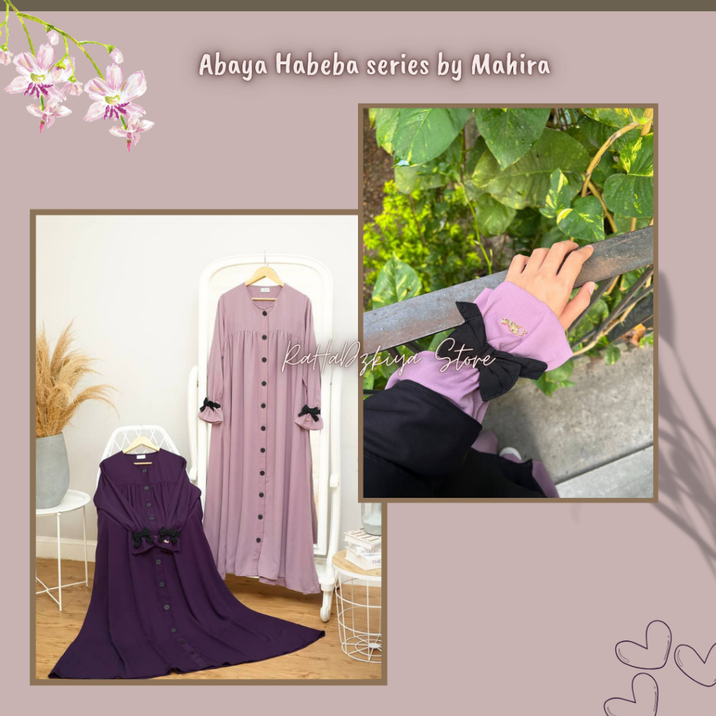 Abaya Dewasa Habeba Series by Mahira Indonesia - Pakaian Muslim Wanita (gamis only)