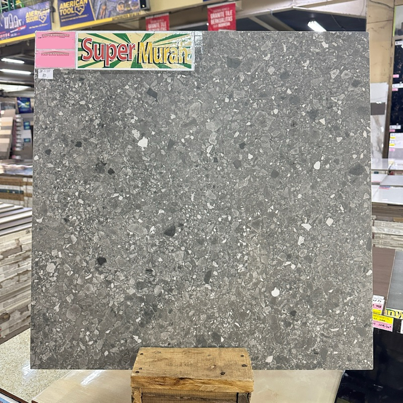 Granit 60x60 Decogress Trasso Dark Grey Granit lantai Matt/Keset Granit Lantai Dapur / Granit Teras 