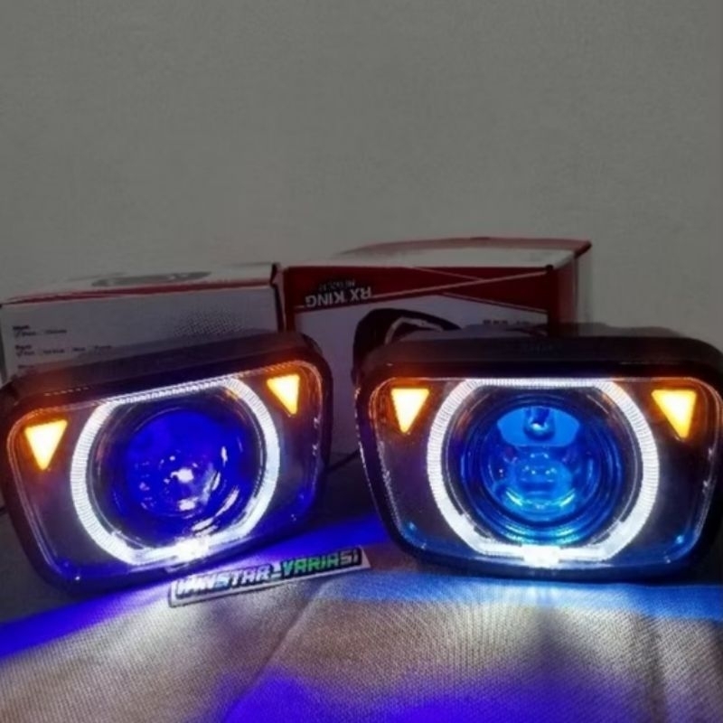 CR7 C632 - Lampu Biled Headlamp Model Oval Biled CR7 Original Lampu Depan RX KING Set Batok Oval
