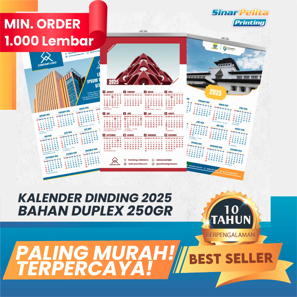 

Kalender Dinding Duplex 250gr 1 Lembar Uk. 32 x 50 cm