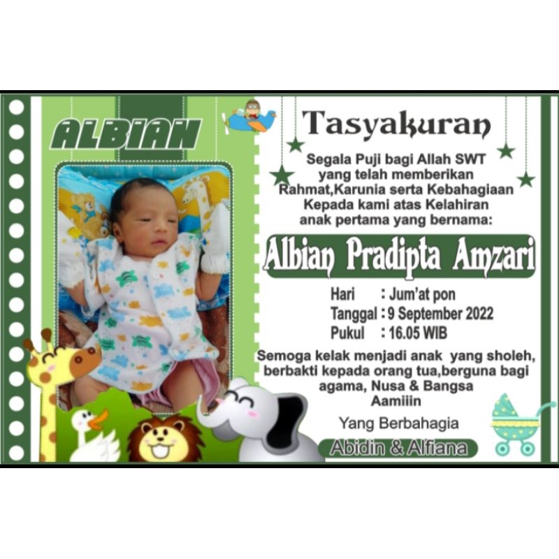 

Stiker kelahiran nama bayi isi tergantung ukuran request foto anak
