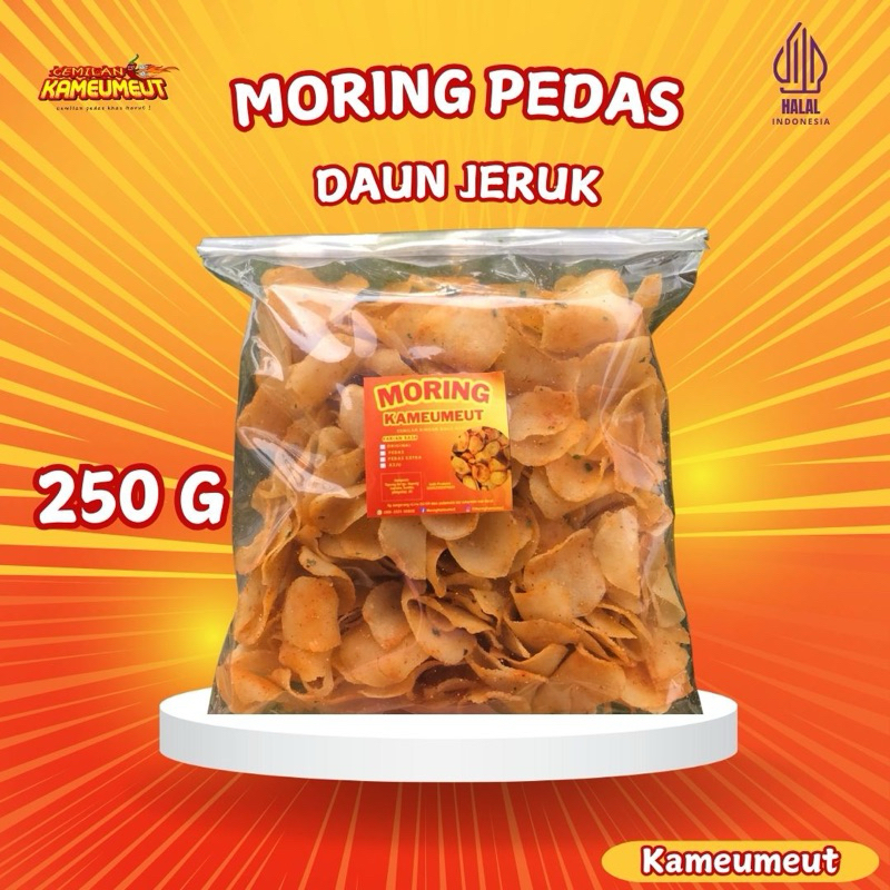 

keripik Moring 250g/ khas Garut/ Moring original / Gurih renyah asin Daun jeruk / khas garut / kameumeut