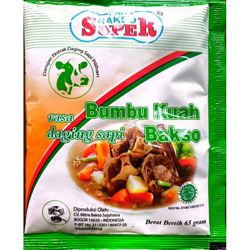 

Bumbu Kuah Bakso 65 gram Cap Bakso Super Bumbu Kuah Sop Bumbu Kuah Instant