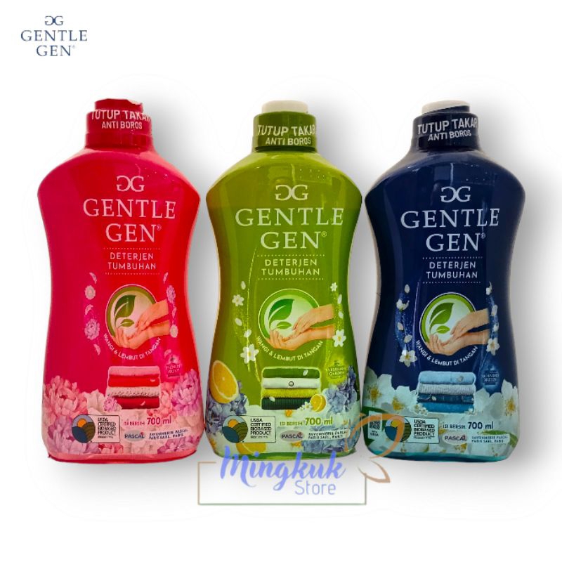 Gentle Gen Deterjen Cair 700ml - Gentle Gen Pink, Hijau, Biru 700 ml Botol