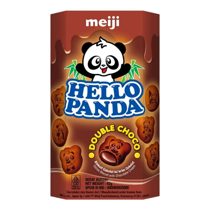 

meiji HELLO PANDA Double Choco Biskuit Cokelat Isi Krim Cokelat