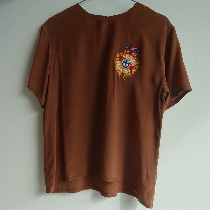 Preloved Atasan Wanita Cokelat Sutra Byblos Yacht (size M)