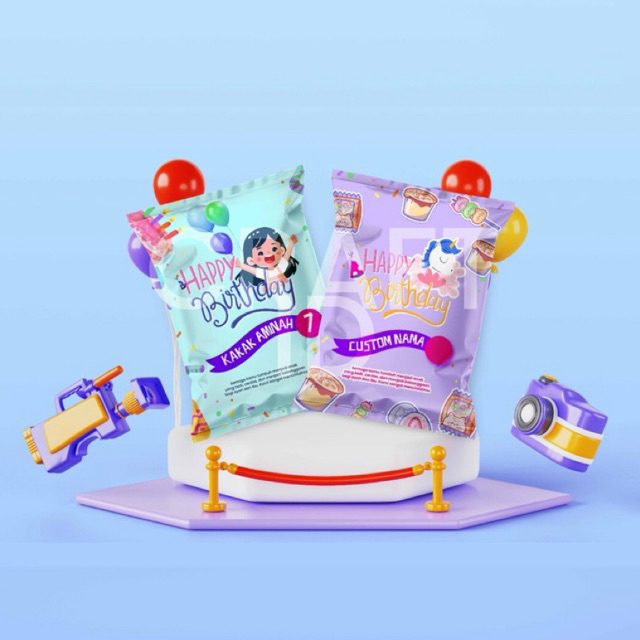 

POUCH SNACK ULANG TAHUN l TAS ULANG TAHUN KEKINIAN I SOUVENIR HAMPERS I PLASTIK ULANG TAHUN