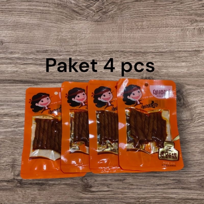 

Paket 4 pcs Camilan Tendon Mini Tofu siap saji snack viral Halal