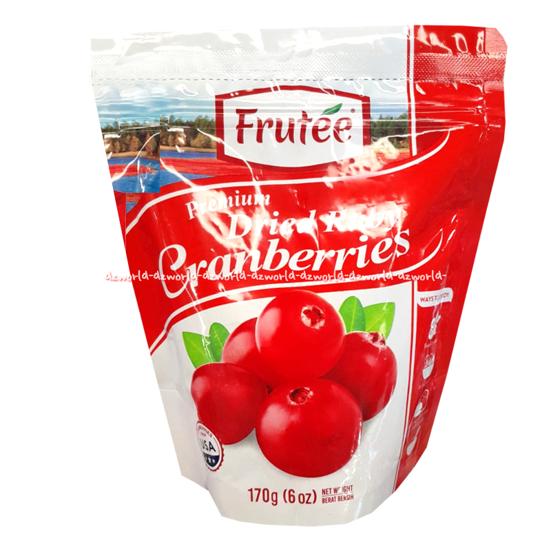 

Frutee Premium 170gr Dried Ruby Cranberries Buah Kranberi Kering Dry Fruti Manisan Buah Cranberries