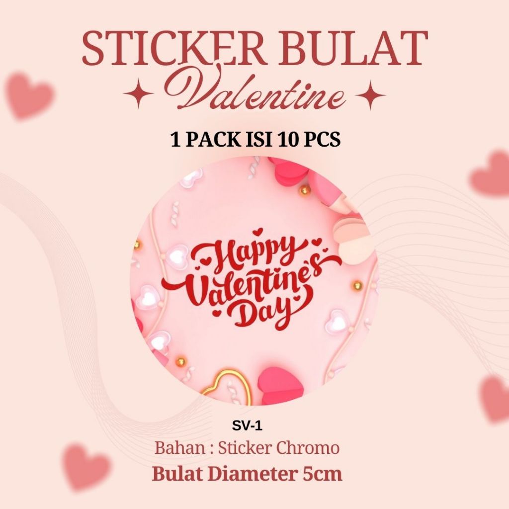 

Sticker Valentine's Day Stiker Valentine Day Stiker Hampers Valentine Sticker Label Valentine - Isi 10