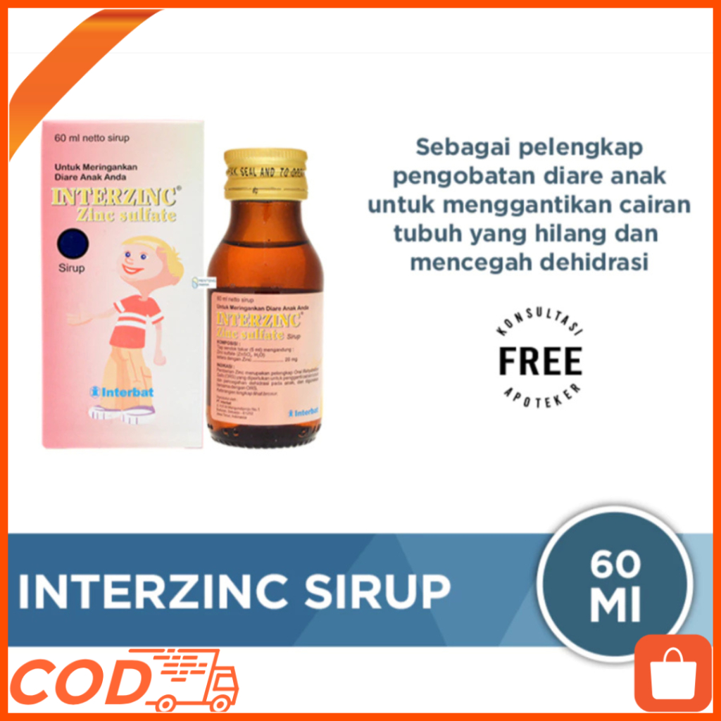 Interzinc Sirup 60 mL - Obat Diare Anak, Interzinc Obat Diare, Interzinc Obat Diare Anak
