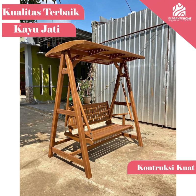 Ayunan, ayunan kayu jati, ayunan teras, ayunan Taman, ayunan Kayu Jati
