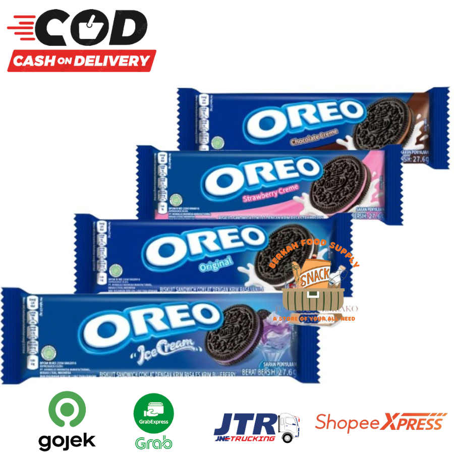 

( BERKAH ) OREO BISKUIT SANDWICH 28GR SNACK JAJANAN ANAK MURAH ALL VARIAN RASA