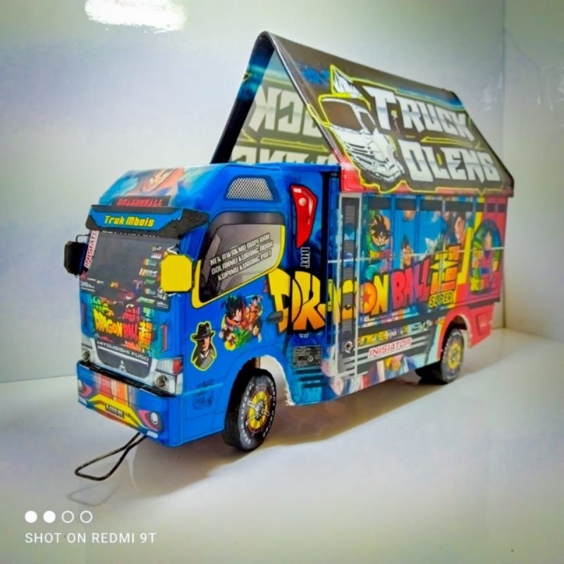 PROMO MURAH MINIATUR TRUK OLENG KAYU ANTI GOSIP SPONGEBOB BOS KECIL DRAGENBOLL FULL LAMPU KELIP MURA