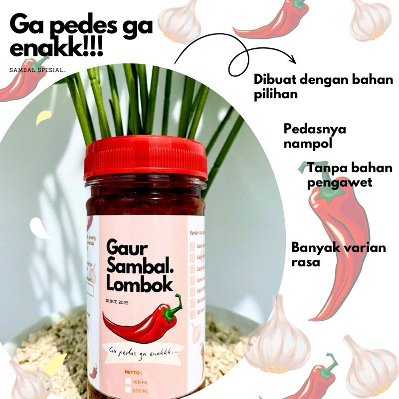 

Sambal_Gaur Sambal Lombok_Varian Rasa Pedas_200 gr