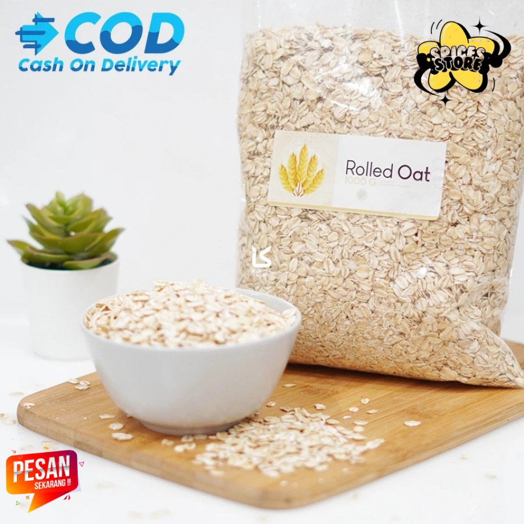 

SEREAL OAT GRANOLA REGULER ROLLED OAT 500 GR MENU SARAPAN SEHAT MURAH SPICES STORE