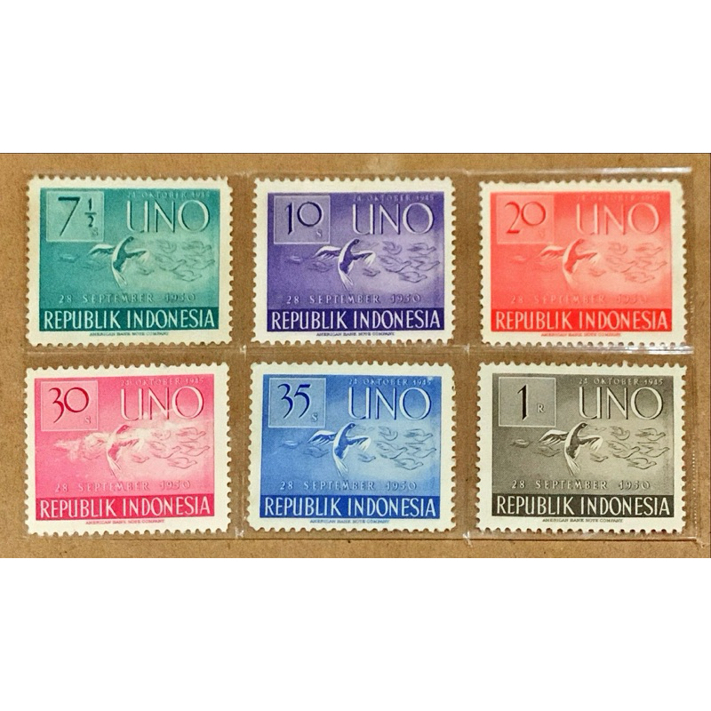 

(BA) PRANGKO INDONESIA 1951 H.U.T. UNO KE 6. 6V COMPLIT SET. MNH.