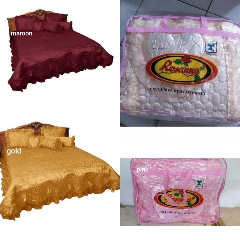 ROSANNA sprei satin // sprei pengantin rumbai 2 susun // sprei pengantin mewah // 1 set lengkap spre