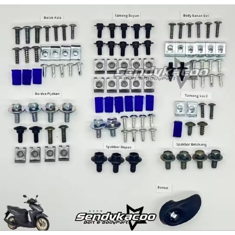 Baut Vario 125 LED Full Set / Baut body vario 150 old Full Set 2015-2018 Baut Vario 125 LED Full Set