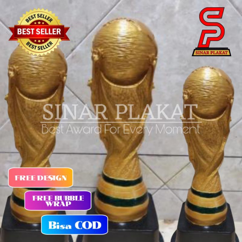 Piala Dunia, Trophy Sepak Bola, Piala Bola, Plakat Fiber Soccer, Trophy Fiber Futsal, Piala 1 set