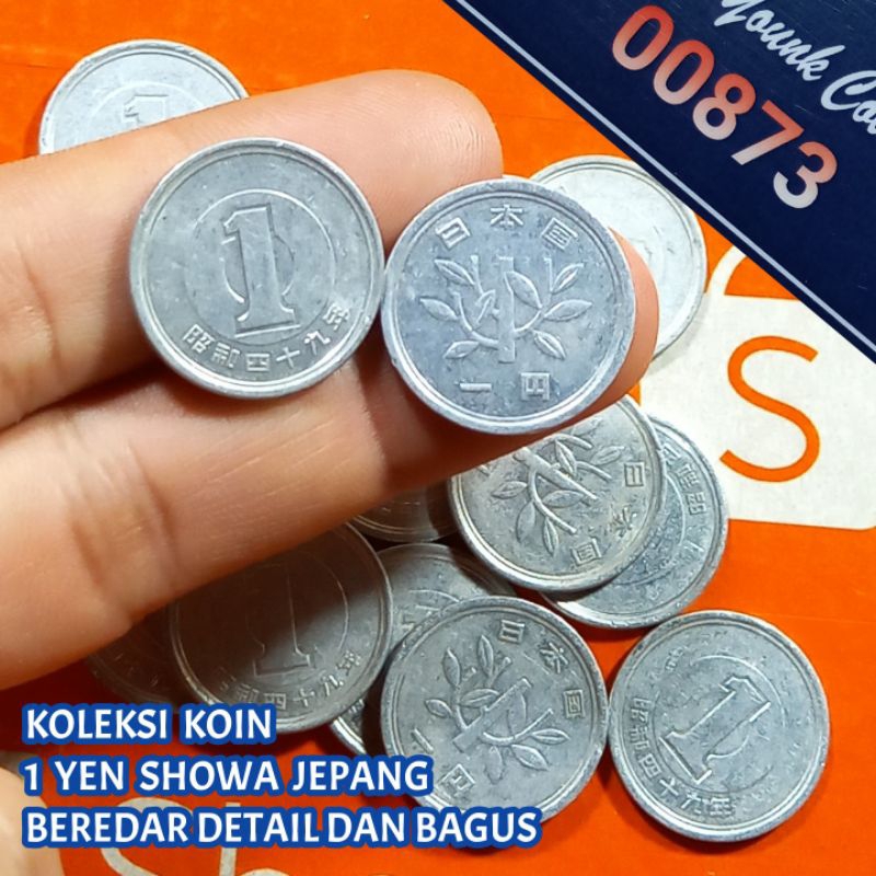 UKA000Coin 1 Yen Showa (JEPANG) Thn Random 1955-1989 Used Detail Original Edar