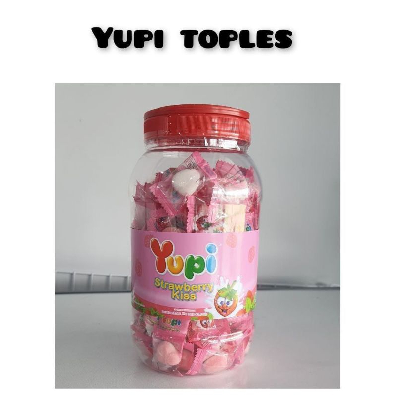 

Permen kenyal yupi strawberry kemasan toples 300 gram