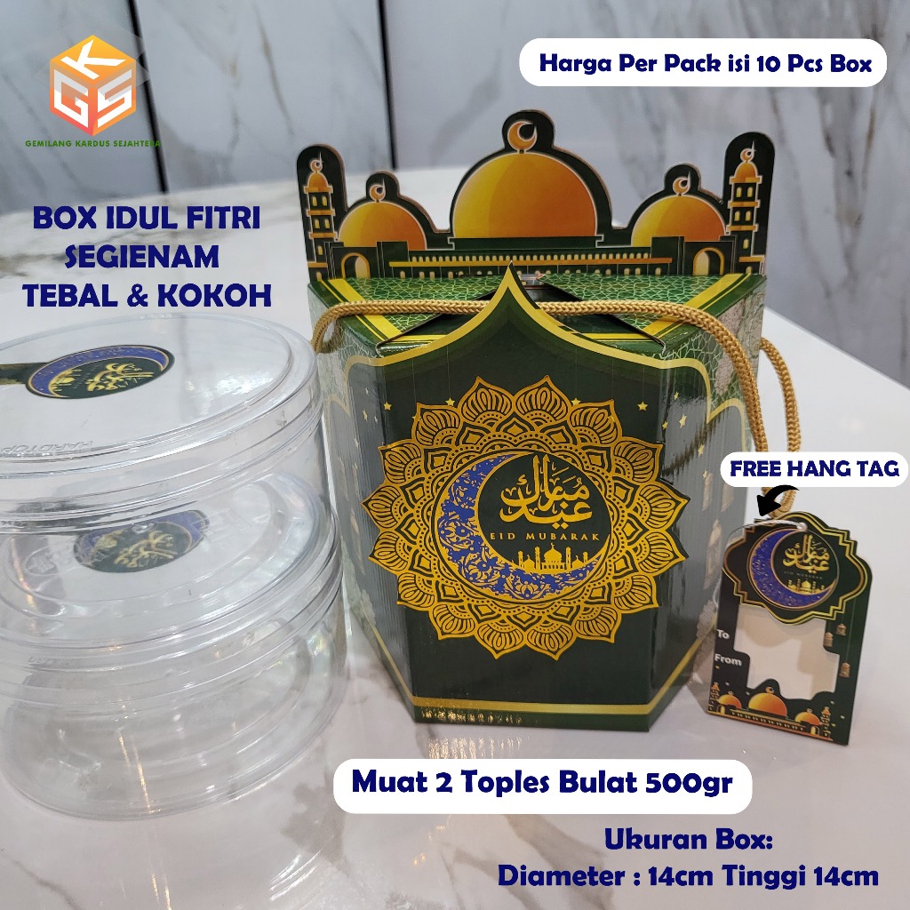 

10pcs Box Idul Fitri ukuran 2 Toples 500gr Box Hampers Lebaran Box Idul Fitri Dus Idul Fitri