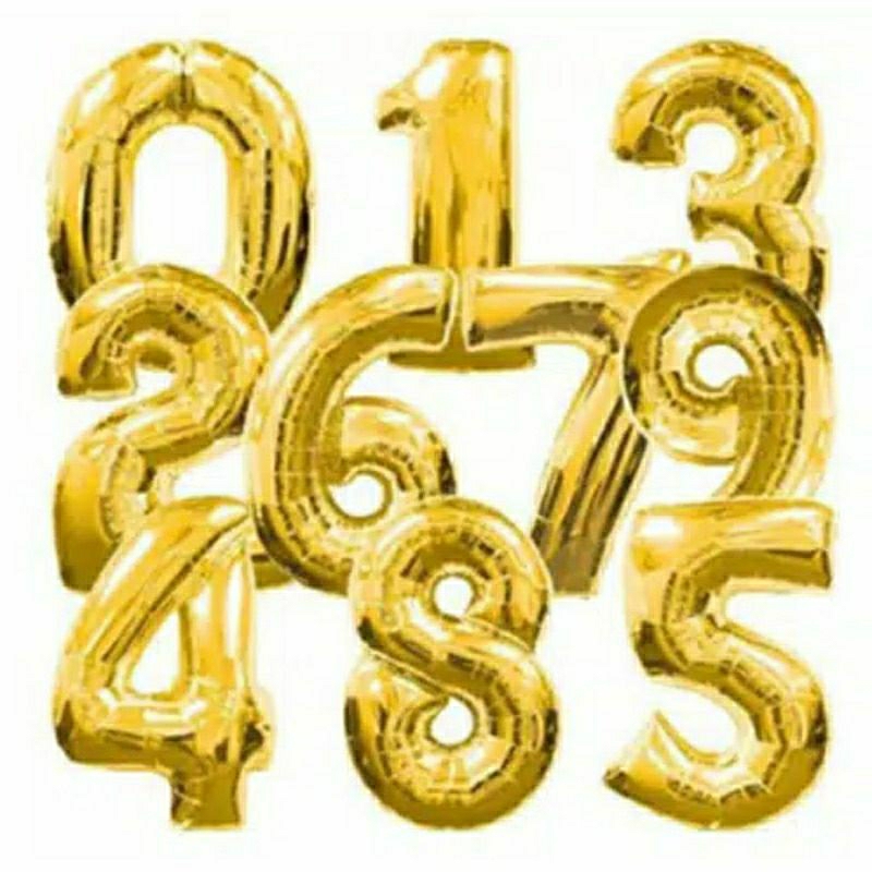 Balon foil angka jumbo 100cm 100 cm balloon baloon hiasan dekorasi pesta ulang tahun ultah anak part