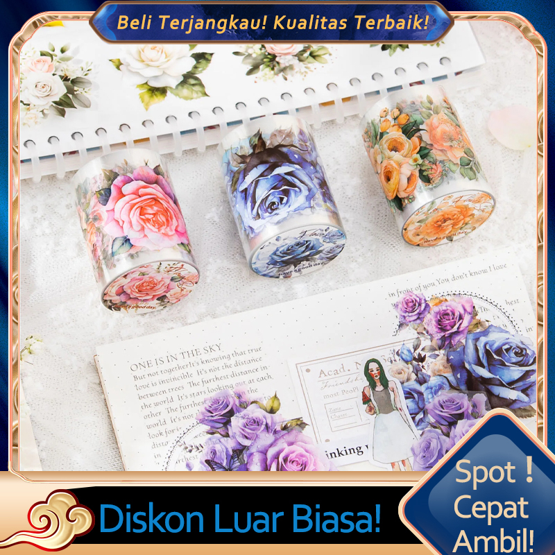 

2 Meter*50mm Washi Tape Vintage Sticker Scrapbook Floral Series Journal Scrapbook Diy