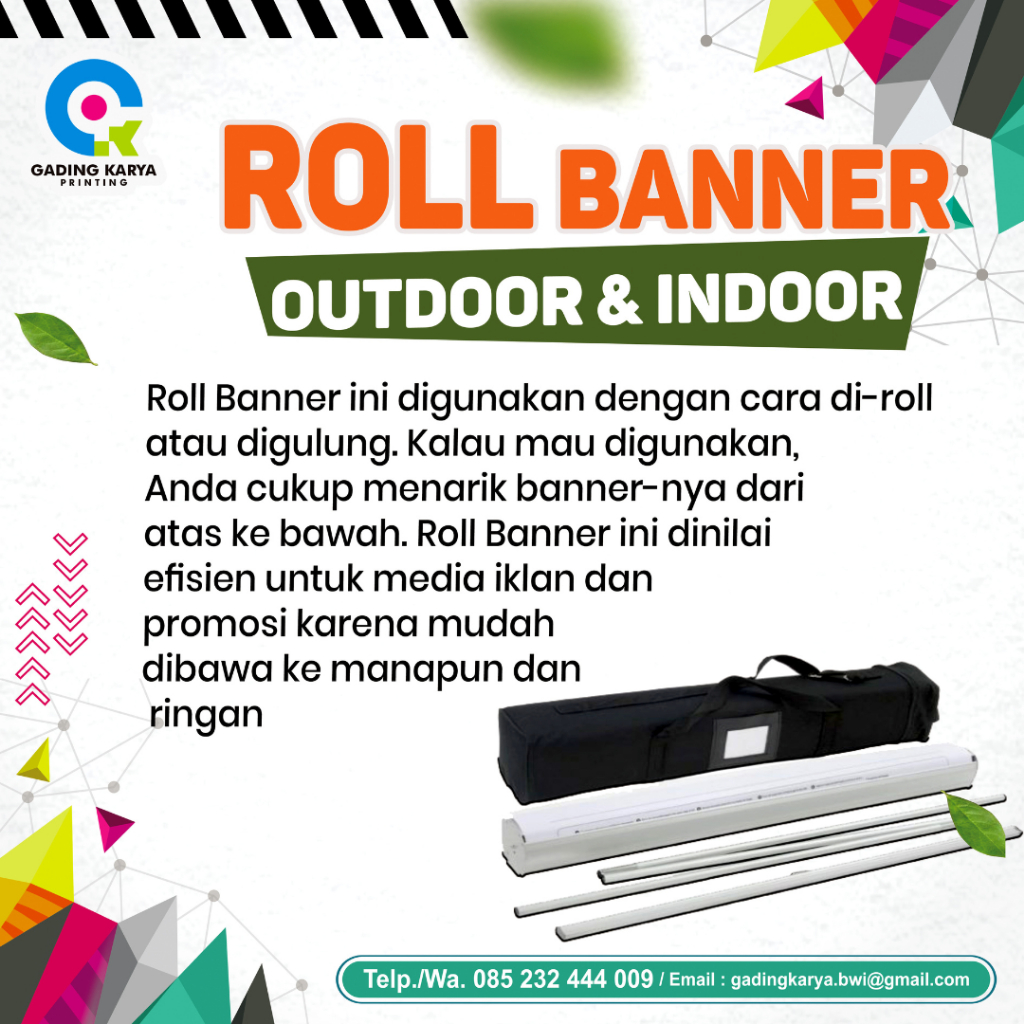 (PAKET) ROLL BANNER OUTDOOR 60x160 STANDING BANNER CETAK CEPAT