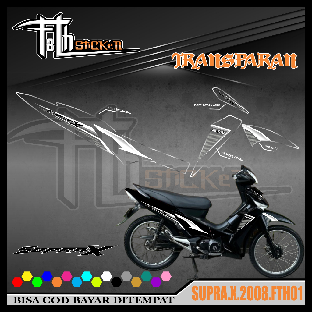 STRIPING TRANSPARAN HONDA SUPRA X 125 2008-2018 VARIASI-STRIPING HONDA SUPRA X 125 2008-2018