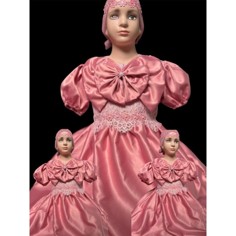 gaun anak pita dada /dress anak/gaunpesta