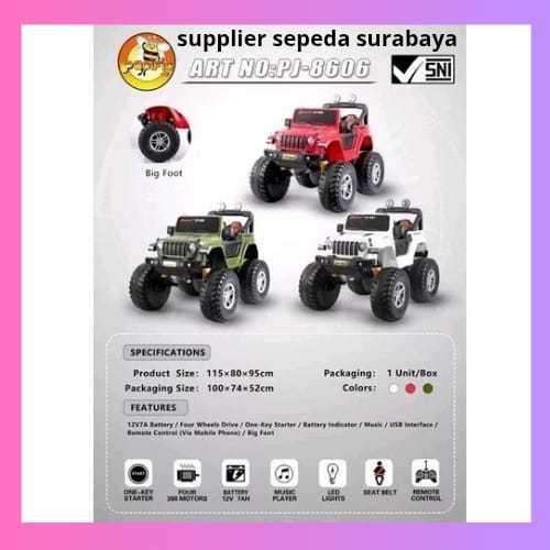 MOBIL AKI MAINAN ANAK JEEP BIGFOOT PACIFIC PJ-8606 / PJ8606 READY SIAP KIRIM - NEW