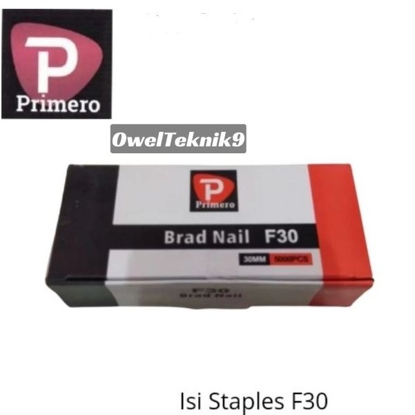 

OwelTeknik9 - Isi Staples F30 (5000pcs) PRIMERO/Paku tembak Staples F30 PRIMERO/Isi Refill Staples F30 PRIMERO/Brad Nail F30 Primero