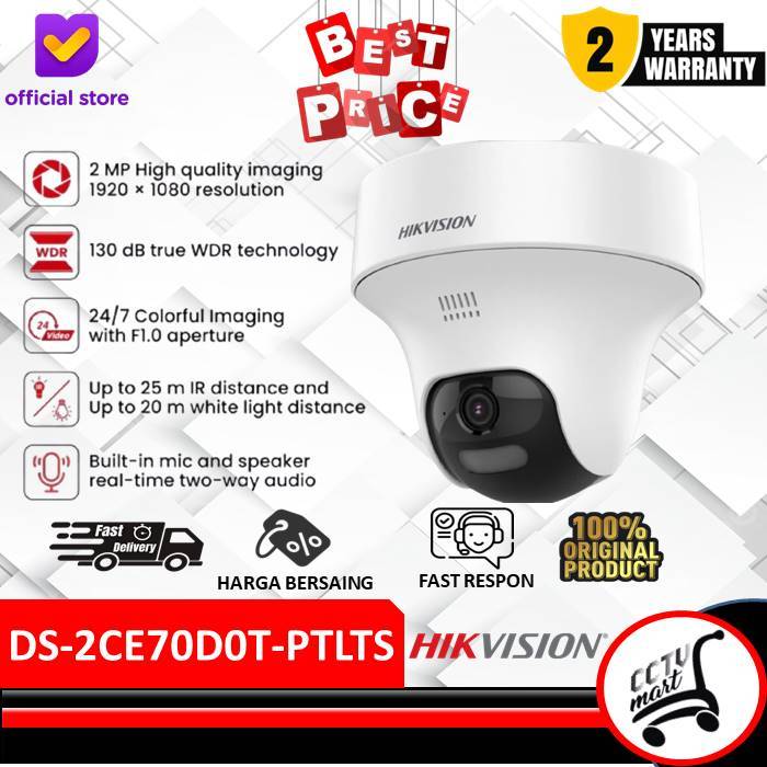Camera Cctv Indoor Hikvision DS-2CE70D0T-PTLTS 2MP TWO WAY AUDIO