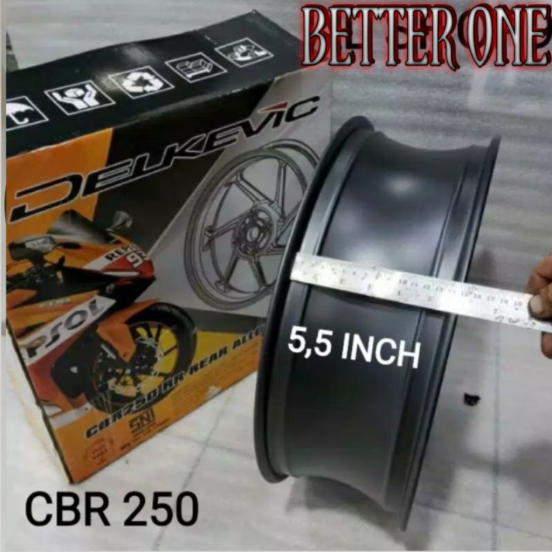 VELG BELAKANG DELKEVIC LEBAR 5,5 INCHI CBR 250RR/MT25/R25 ORIGINAL