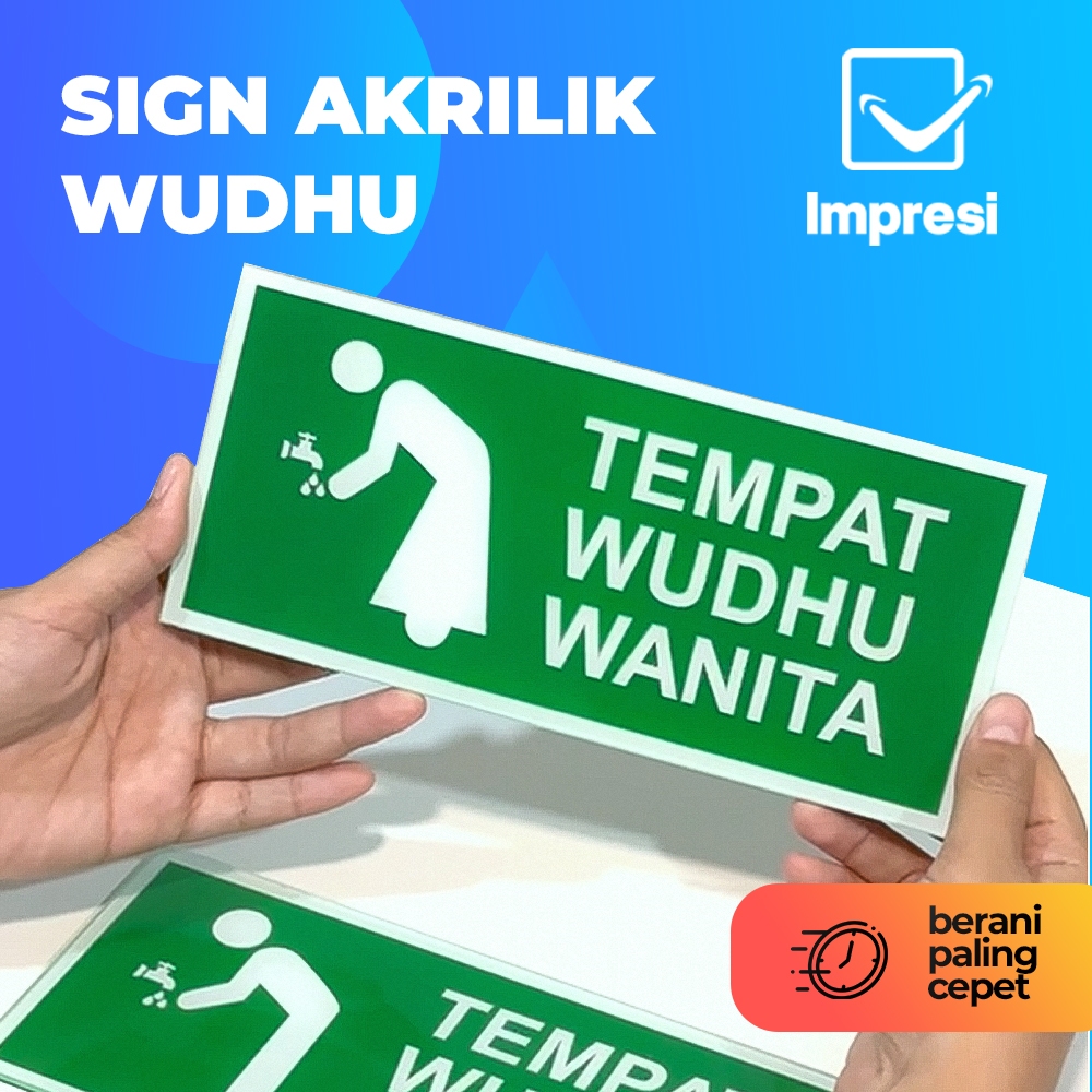 Papan Tanda Wudhu Sign Akrilik Wudhu Pria Wanita Sign Board Wudhu