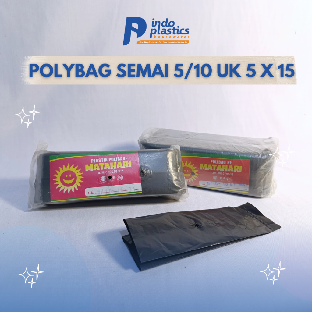 Polybag Semai Tanaman 1/4 kg (250 gr) 5/10 Matahari/Polibag/Polibeg/Polibek/Kantong/Plastik Tanaman