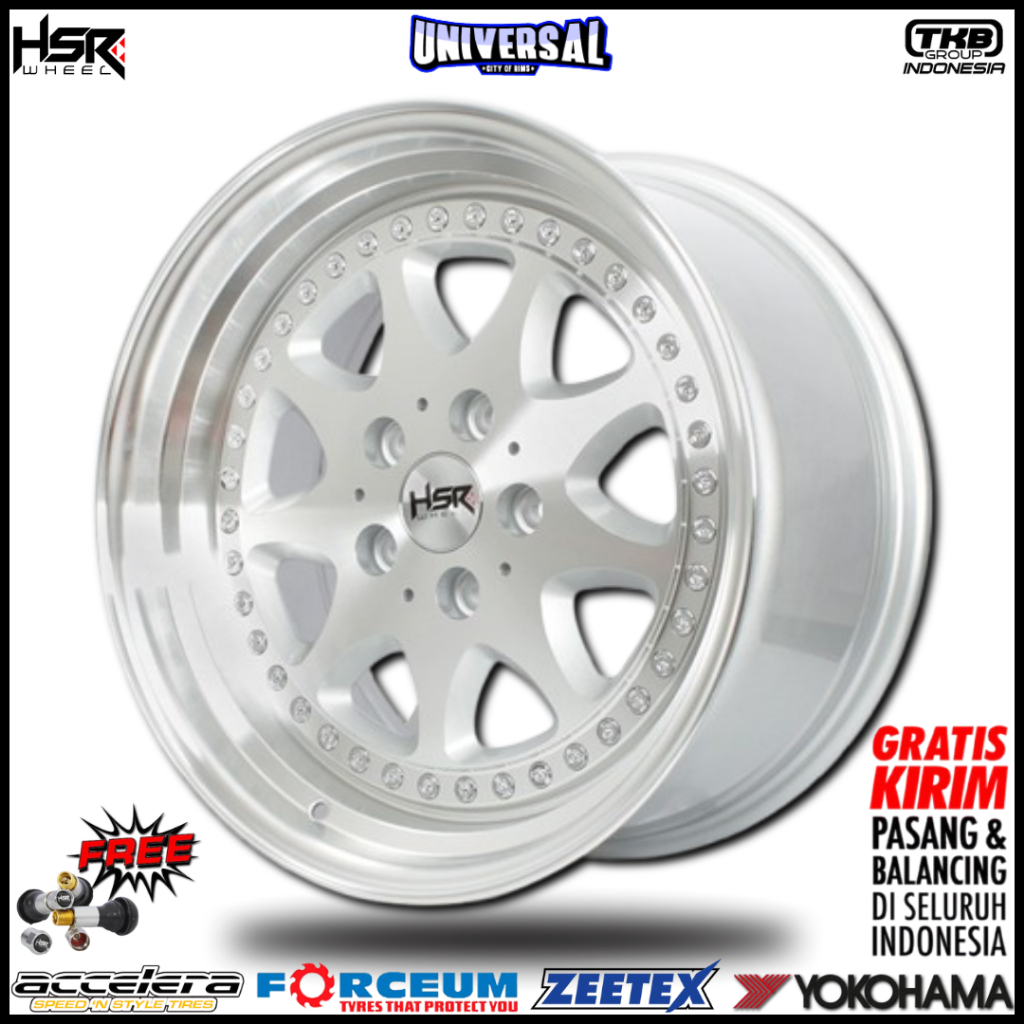 VELG MOBIL RACING TIPE CELONG R17 DIMODEL HSR BAVARIA JD916 R17X75-85 H5X112 ET35 SMF BUAT MERCY DLL