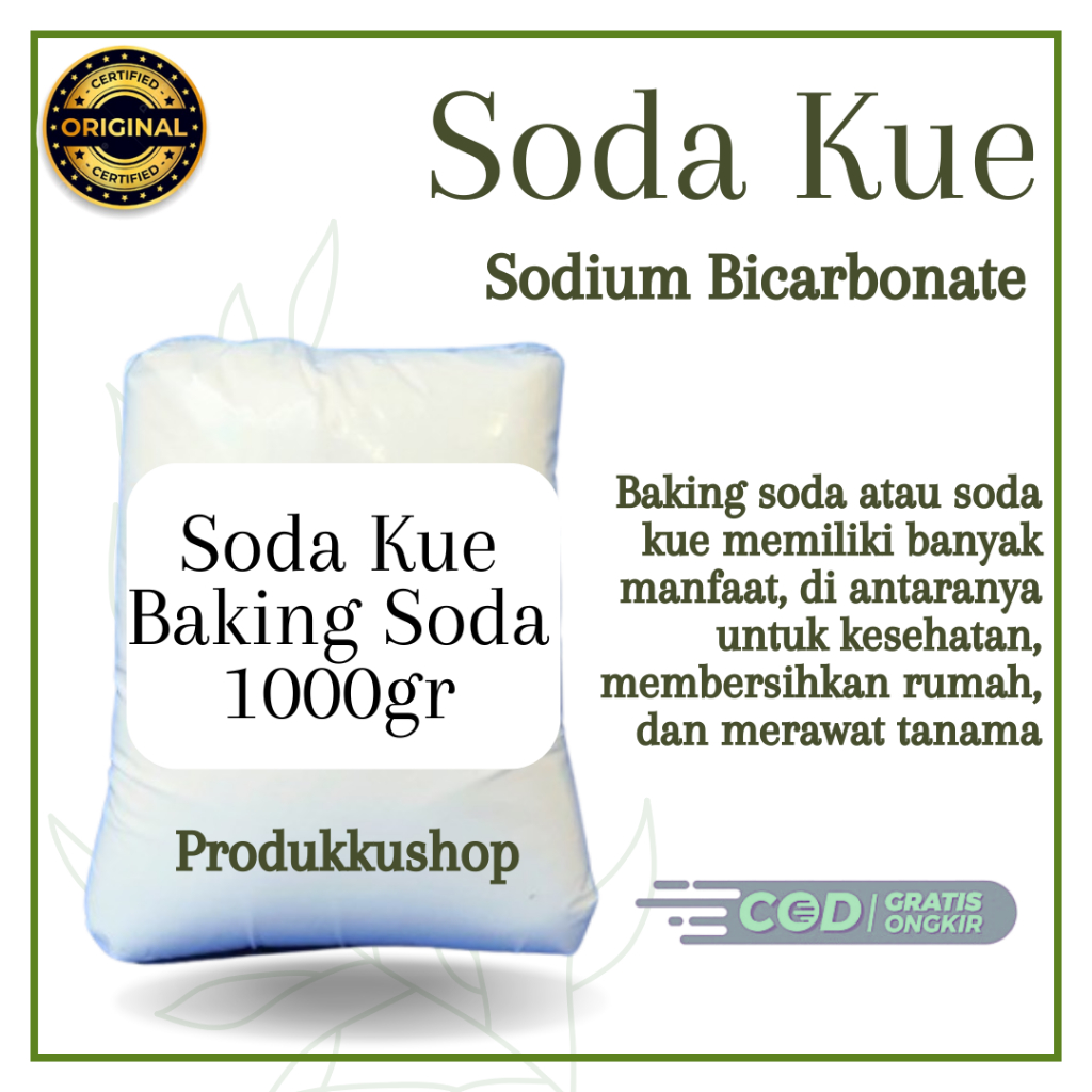 

Baking Soda Sodium Bicarbonate Food Grade Soda Kue 1000gr Original