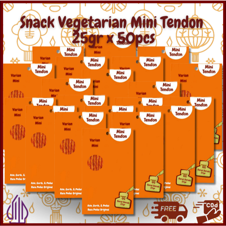 

[ HALAL ] SNACK VEGETARIAN CEMILAN MINI TENDON 50 PCS