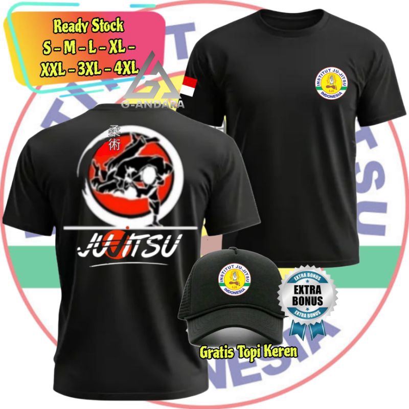 KAOS INSTITUSI JUJITSU INDONESIA READY LENGAN PENDEK DAN PANJANG BONUS TOPI