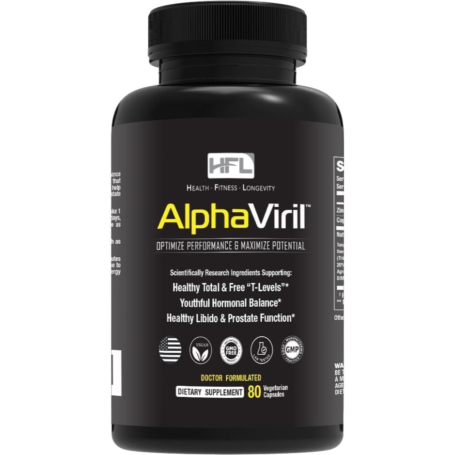 AlphaViril by Dr. Sam Robbins Test Booster + Youthful Hormone Balancer Healthy Libido, Bigger Muscle