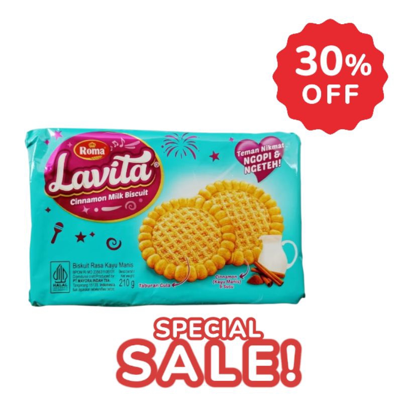 

Lavita biskuit rasa kayu manis 210gr Roma