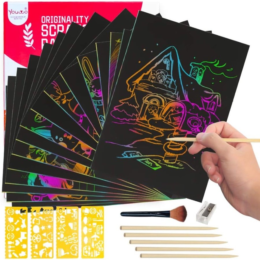 

buku book gambar Magic Color Rainbow Scratch Paper Note book 20X14cm Jumbo