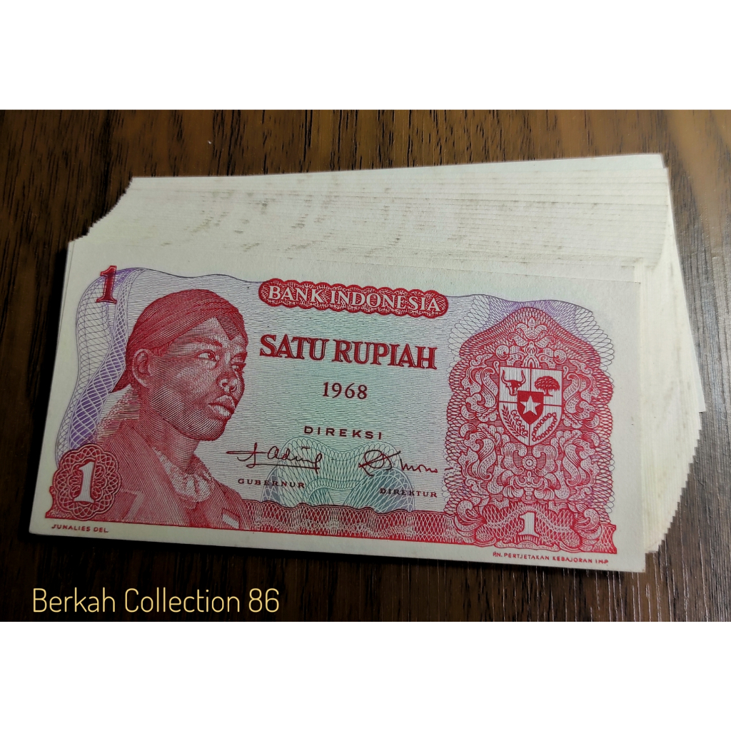Uang 1 Rupiah Sudirman 1968 Seri X Asli Bagus Gress