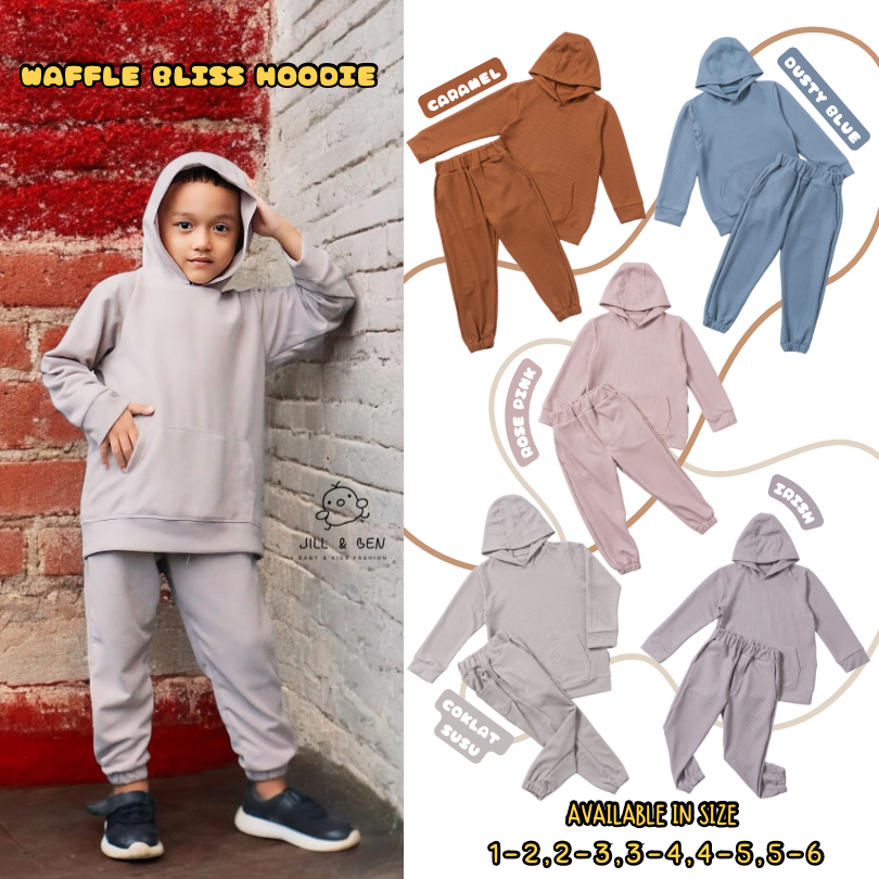 Jill & Ben Waffle Bliss Hoodie Set - Baju Anak / One Set Anak / Hoodie Anak / One Set Hoodie Anak / 