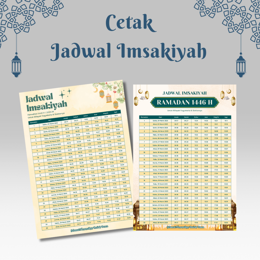 

(A3+) CETAK JADWAL IMSAKIYAH - RAMADHAN 1446 H/ 2025 M CUSTOM JADWAL IMSYAK